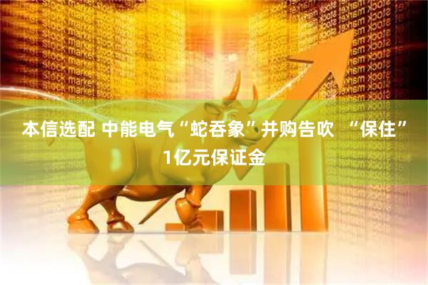本信选配 中能电气“蛇吞象”并购告吹  “保住”1亿元保证金
