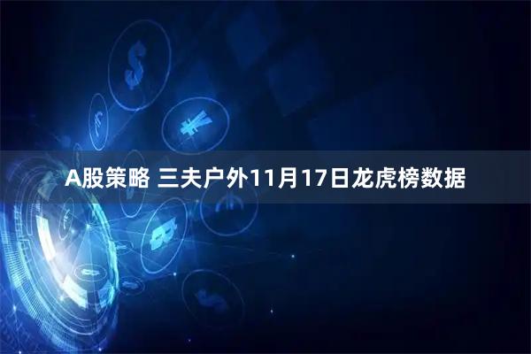 A股策略 三夫户外11月17日龙虎榜数据